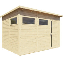 Holzgartenhaus mit Fenstern und Tür