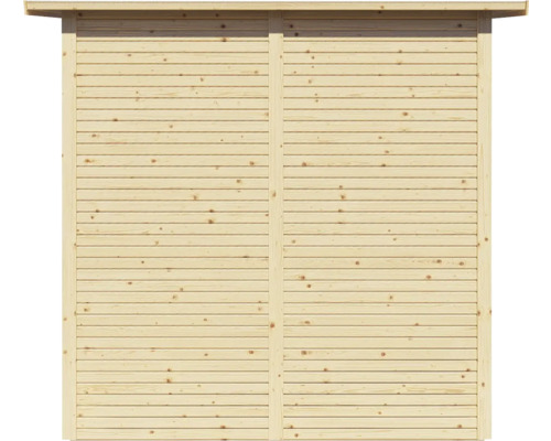 Holzlager für den Garten aus unbehandeltem Holz