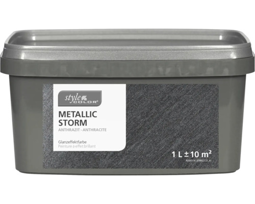 StyleColor METALLIC STORM Glanzeffektfarbe anthrazit 1 l Eimer Style Color Metallic Storm Anthrazit mit einem Liter Inhalt für circa 10 Quadratmeter