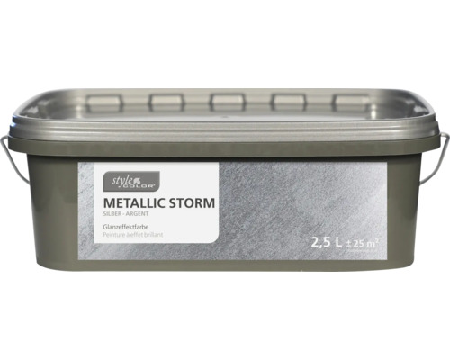StyleColor METALLIC STORM Glanzeffektfarbe silber 2,5 l Eimer mit Metallic Storm Glanzeffektfarbe, 2,5 Liter