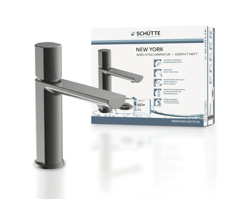 Schütte New York Waschtischarmatur Graphit Matt mit Verpackung