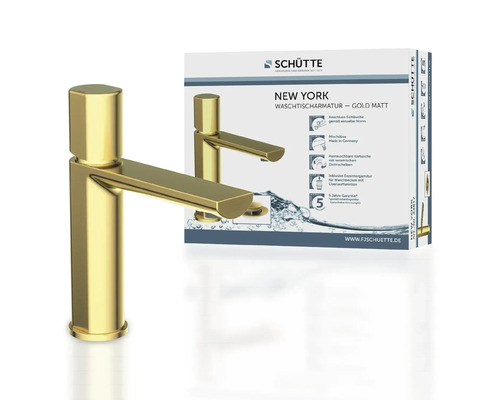 Schütte New York Waschtischarmatur in Gold matt mit Verpackung