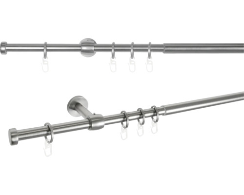 Gardinenstangen aus Metall mit Ringen und Haken zur Gardinenaufhängung