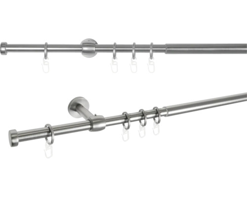 Gardinenstange aus Metall mit Ringen und Halterungen