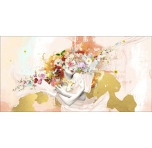 Dekoratives Wandbild mit floralem Motiv und Frau