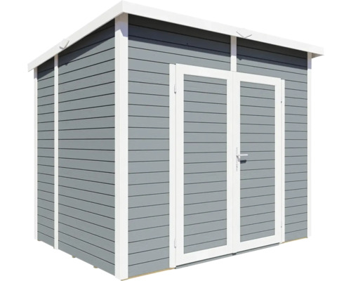 Gartenhaus mit Doppeltür und horizontaler Holzverkleidung