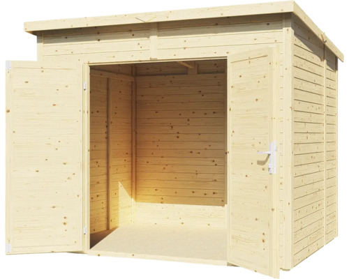 Offener Holz Geräteschuppen mit Doppeltür