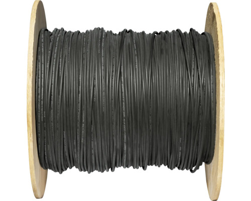 Schwarze Kabelrolle aus Holz