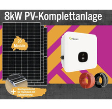 PV-Komplettanlage 8 kWp inkl. Hybrid-Wechselrichter + Zubehör für Flachdach / Falzblechdach mit Aufständerung Solarmodul-Set Anzahl Module 18 Stück-thumb-0