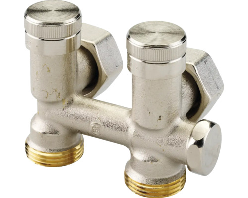 Doppelabsperrventil aus Messing für Sanitärinstallationen