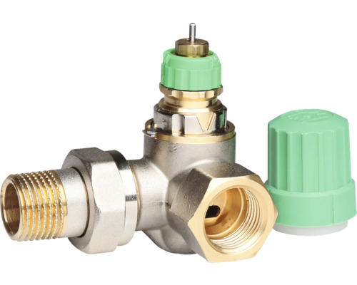 Danfoss Thermostatventil-Unterteil Dynamic Valve RA-DV 15 Winkeleckform Rechts voreinstellbar 1/2 Zoll nickel 013G7719