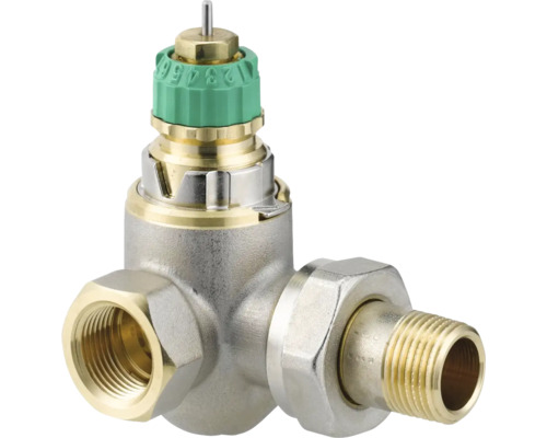 Danfoss Thermostatventil-Unterteil Dynamic Valve RA-DV 10 Winkeleckform Links voreinstellbar 3/8 Zoll nickel 013G7718