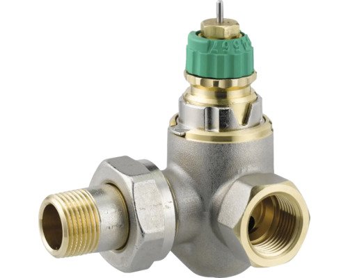 Danfoss Thermostatventil-Unterteil Dynamic Valve RA-DV 10 Winkeleckform Rechts voreinstellbar 3/8 Zoll nickel 013G7717