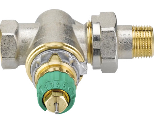 Eckventil mit Thermostatanschluss und Regler