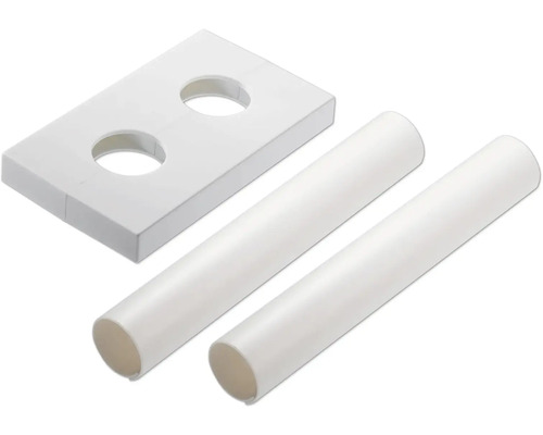 Danfoss Doppelrosette für 50 mm Bodenanschluss Kunststoff weiß 1 Stück 013G3207 Heizungsrohrmanschette mit zwei Heizungsrohren