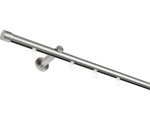 Gardinenstangen Set Innenlauf Profilo edelstahl-optik 240 | HORNBACH