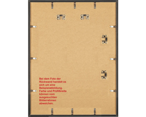 Rückseite eines Bilderrahmens mit Befestigungsclips