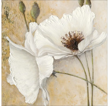 Gemälde mit weißen Blumen auf Leinwand