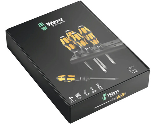 Wera Kraftform Schraubendrehersatz mit sechs Teilen in Produktverpackung