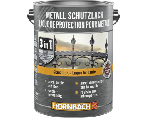 HORNBACH Metallschutzlack 3in1 glänzend schwarz 2,5 l