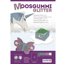 Glorex Moosgummi Glitter Set mit Motiven wie Einhorn und Schmetterling