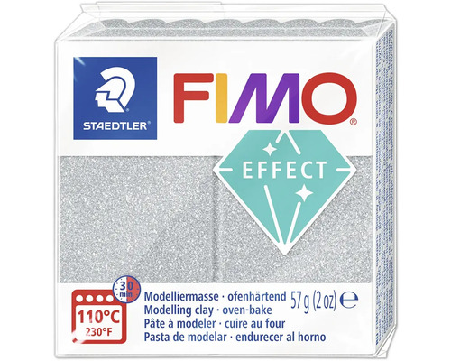 FIMO effect glitter silber 57g