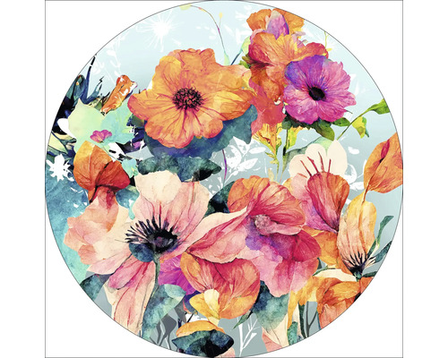 Glasbild Watercolor Flowers V Ø20 cm