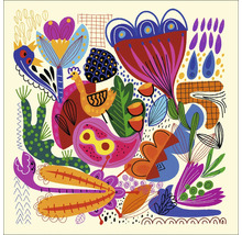 Abstrakte Illustration mit Blumen und Tieren