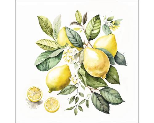 Glasbild Lemons I 20x20 cm