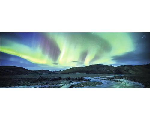 Glasbild Northern Lights 80x30 cm