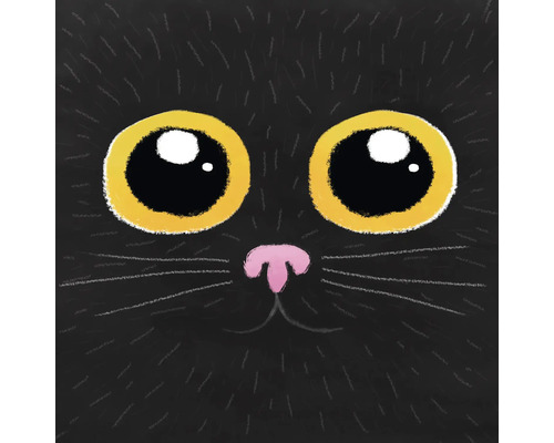 Leinwandbild Black Cat 30x30 cm
