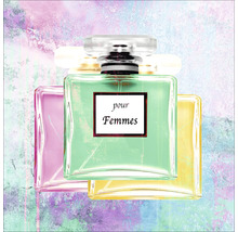Drei Flakons Damenparfum mit der Aufschrift ''pour Femmes''