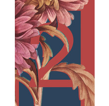 Grafik mit Blumenmotiv und geometrischen Formen