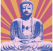 Buddha Statue auf Hintergrund mit Strahlenmuster