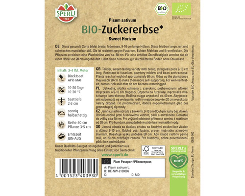 Samenpackung Zuckererbse Sweet Horizon der Marke Sperli