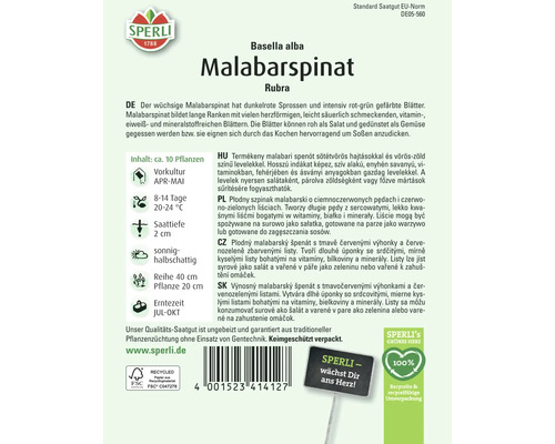 Samenpackung Malabarspinat Rubra der Marke Sperli