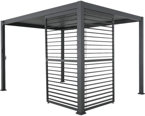Freistehende Pergola mit Lamellenwand