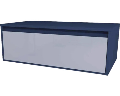 Waschbeckenunterschrank Devo Cristal 2.0 BxHxT 90x32x49 cm tyrolean blue/metal blue glass