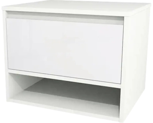 Waschbeckenunterschrank Devo Cristal 2.0 BxHxT 60x47x49 cm alpine white/signal white glass