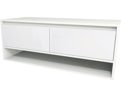 Waschbeckenunterschrank Devo Cristal 2.0 BxHxT 120x47x49 cm alpine white/signal white glass