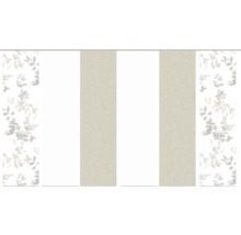 Schiebegardine mit Blätterdekor und Streifen