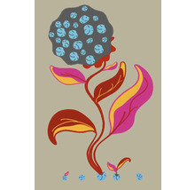 Illustration einer blühenden Pflanze mit Blättern