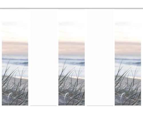 Strandmotiv mit Gras und Meerblick