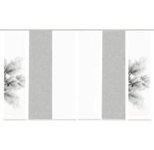 Schiebegardine mit Blumenmuster und Leineneffekt