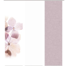 Schiebegardine mit Blütenmuster und Textiloptik