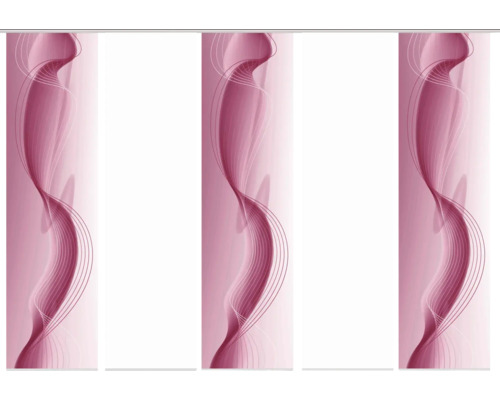 Drei Schiebegardinen mit gewelltem Muster