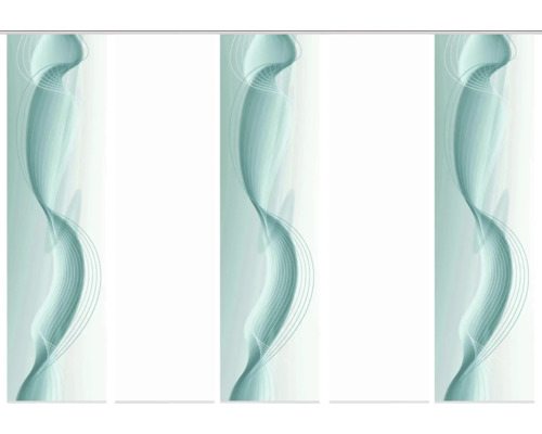 Drei Rollos mit abstraktem Muster für Fensterdekoration