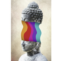 Dekorative Buddhastatue mit farbenfroher Innenseite