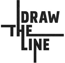 Leinwandbild Typo Draw the Line 60x60 cm