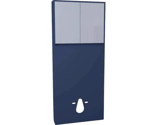 Spülkastenverkleidung mit Schrank Devo Cristal 2.0 BxHxT 80x188x19 cm tyrolean blue/metal blue glass